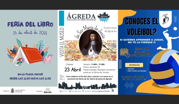 Ágreda celebra el Día del Libro con feria, museo y voleibol